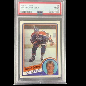 Graded Wayne Gretzky 1984 Topps #53 - PSA 9 - Mint - Oilers - Encased